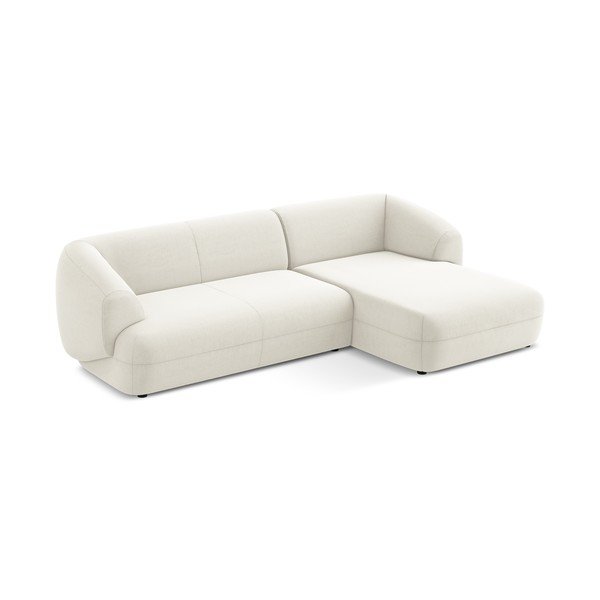 Baltos spalvos iš velveto kampinė sofa (su dešiniuoju kampu) Moana – Makamii-image-4