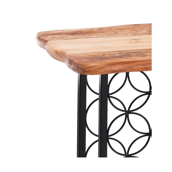 Juodos spalvos/natūralios spalvos iš metalo vyno lentyna butelių skaičius 15 46x56x35,5 cm Ras – Tomasucci-image-2