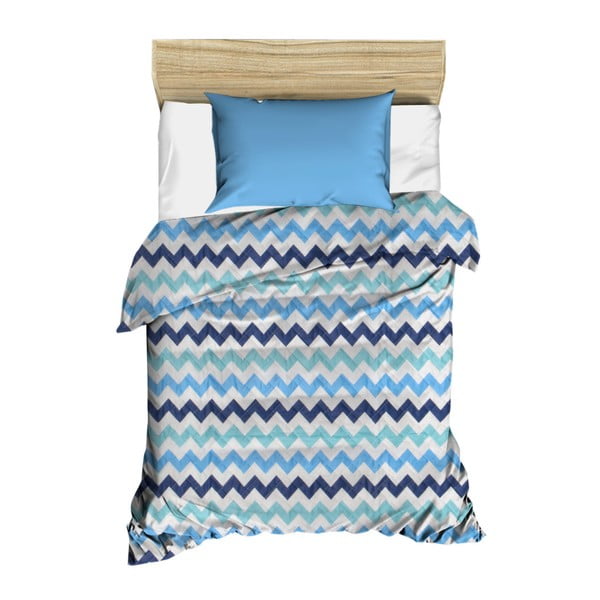 Mėlyna dygsniuota lovatiesė "Linea", 160 x 230 cm
