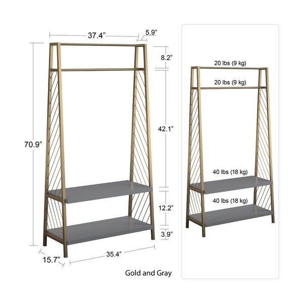 Pilkos ir aukso spalvos baldas komplektas prieškambaryje CosmoLiving by Cosmopolitan Brielle-image-4