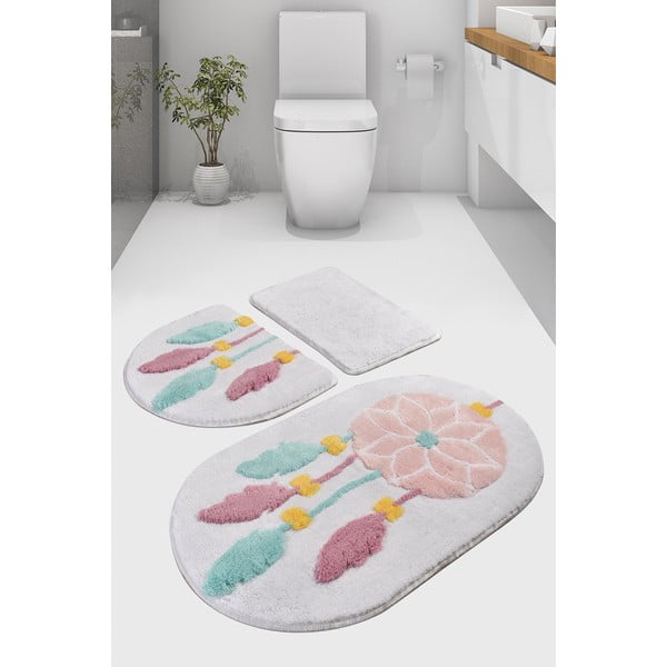 3 ryškių vonios kambario kilimėlių rinkinys 100x60 cm Rüya – Foutastic