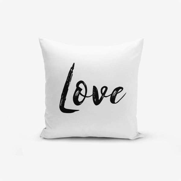 Minimalistiniai pagalvėlių užvalkalai Love Writing, 45 x 45 cm