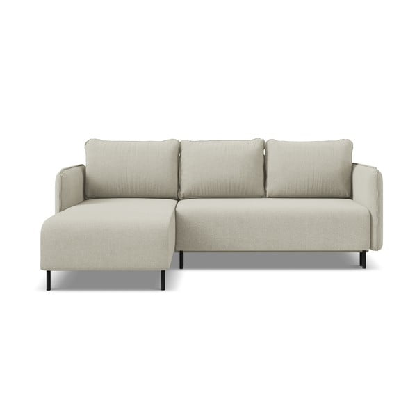 Smėlio spalvos sulankstoma/su sandėliavimo vieta kampinė sofa (su kairiuoju kampu) Luana – Makamii