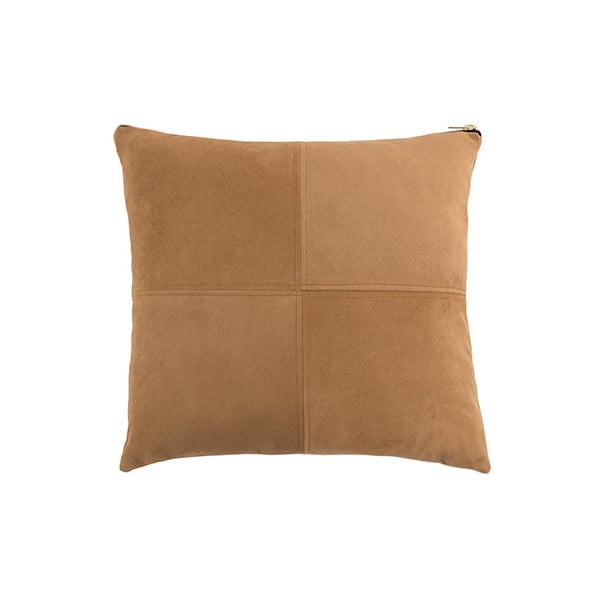 Ruda pagalvėlė su balta etikete "Mace", 45 x 45 cm