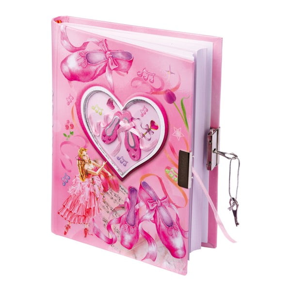 Kūdikių rožinės spalvos dienoraštis su užraktu ir 2 raktais Legler baleto bateliai