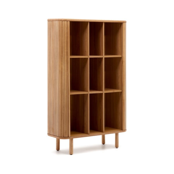 Natūralios spalvos spintelė iš uosio su stumdomomis durimis 110x160x40 cm Mailen – Kave Home-image-4