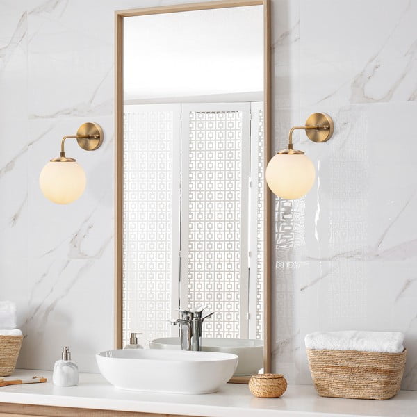 Baltos spalvos/žalvario spalvos sieninė lempa ø 15 cm Viran – Opviq lights-image-2