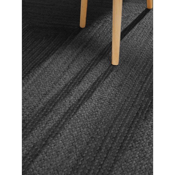 Apverčiamas/rankų darbo juodos spalvos iš džiuto kilimas 80x200 cm Juno – Hanse Home-image-4