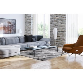 Kilimas pilkos spalvos/kreminės spalvos 133x190 cm Lori – FD