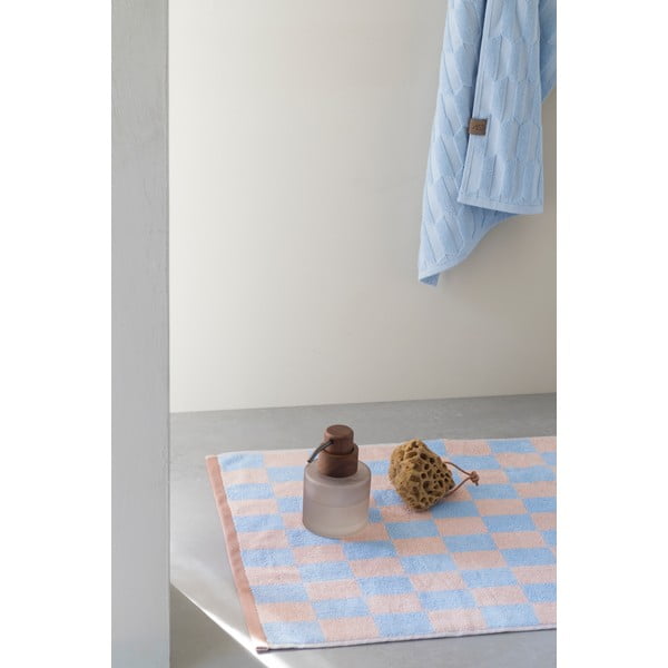 Iš organiškos medvilnės vonios kilimėlis mėlynos spalvos/rožinės spalvos 50x80 cm Retro – Mette Ditmer Denmark-image-1