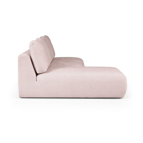 Šviesiai rožinės spalvos iš boucle kampinė sofa (su kairiuoju kampu/su gultu) Mirel – Rodier-image-3