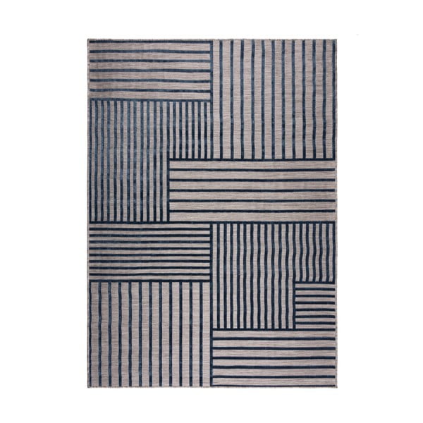 Tamsiai mėlynos spalvos lauko ir vidaus kilimas 120x170 cm Vigo Blocks – Flair Rugs