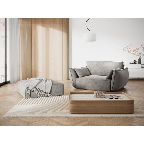 Šviesiai pilkas fotelis Vanda - Mazzini Sofas-image-1