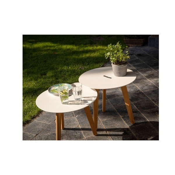 Apvalios formos sodo šoniniai staliukai 2 vnt. ø 50 cm Laura – Exotan-image-1