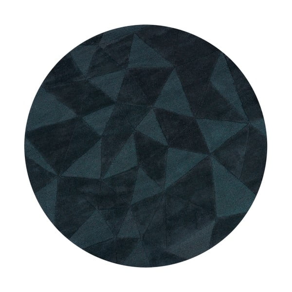 Rankų darbo žalsvai mėlynos spalvos iš vilnos apvalios formos kilimas ø 160 cm Shard Teal – Flair Rugs