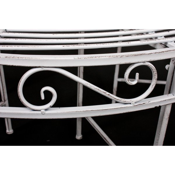 Metalinis sodo suoliukas baltos spalvos Varda – Garden Pleasure-image-3