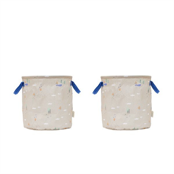 Smėlio spalvos iš tekstilės vaikiški krepšiai 2 vnt. ø 32x32 cm Foxy – OYOY Mini