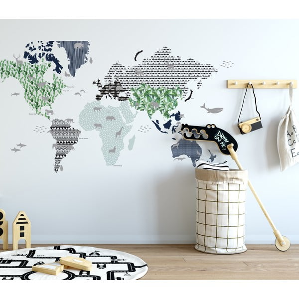 Sienos lipdukas Dekornik Navy Blue Map, 120 x 70 cm-image-3