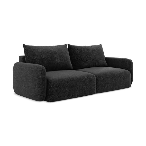 Juodos spalvos sulankstoma/su sandėliavimo vieta sofa 238 cm Kalena – Makamii-image-2
