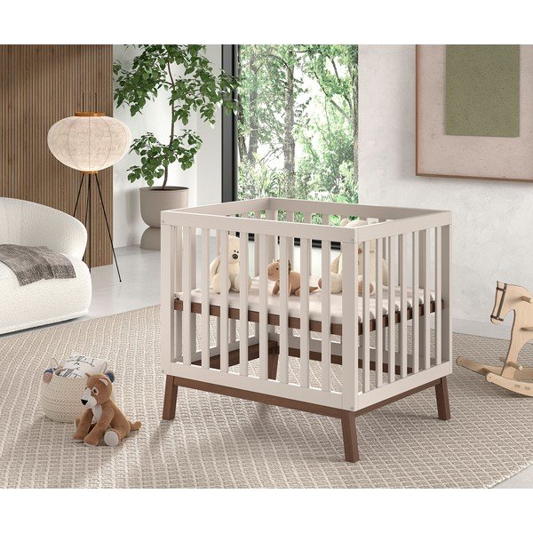 Smėlio spalvos iš pušies masyvo maniežas vaikams 95x75 cm Sezane – Vipack-image-1