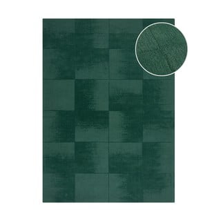 Rankų darbo iš vilnos kilimas smaragdinės spalvos 120x170 cm Demi Check Ombre – Flair Rugs