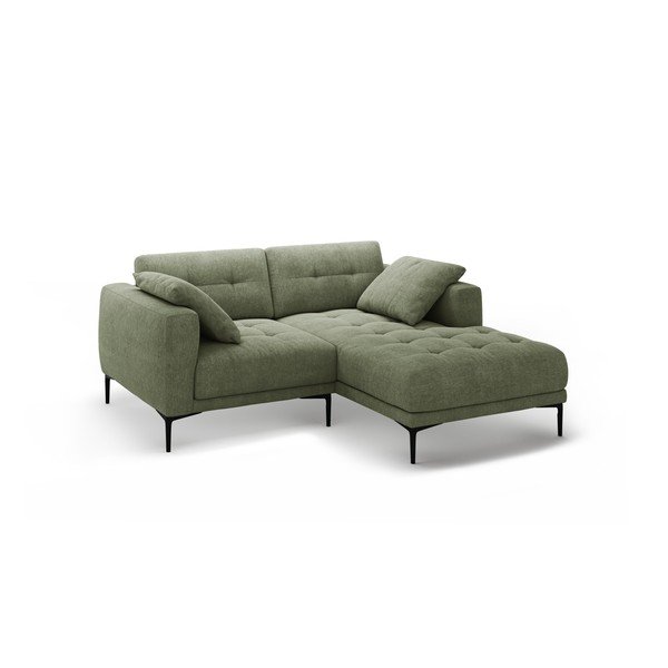 Žalios spalvos kampinė sofa (su dešiniuoju kampu/su gultu) Bemy – Micadoni -image-1