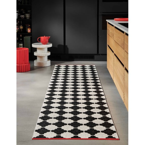 Juodos ir baltos spalvos lauko ir vidaus kilimas 70x90 cm Marre Black Coral  – Pappelina-image-1