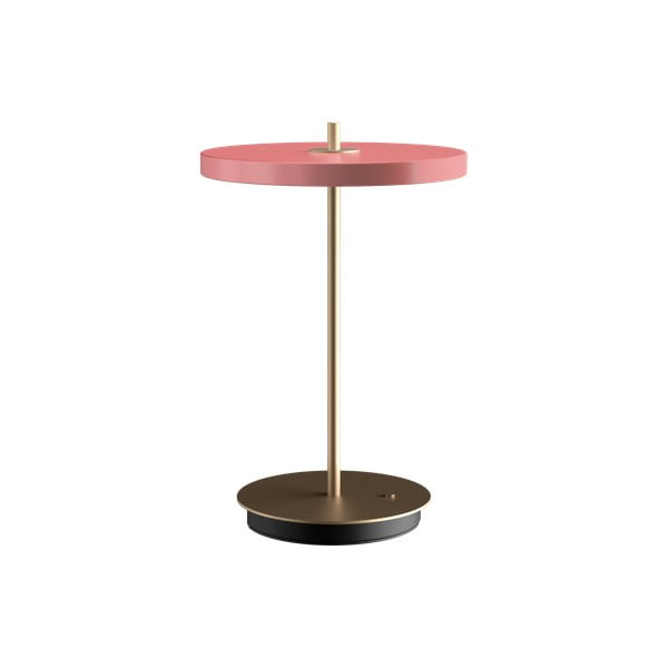 Stalinis šviestuvas rožinės spalvos LED su pritemdymo funkcija (aukštis 31 cm) su metaliniu gaubtu Asteria Move – UMAGE