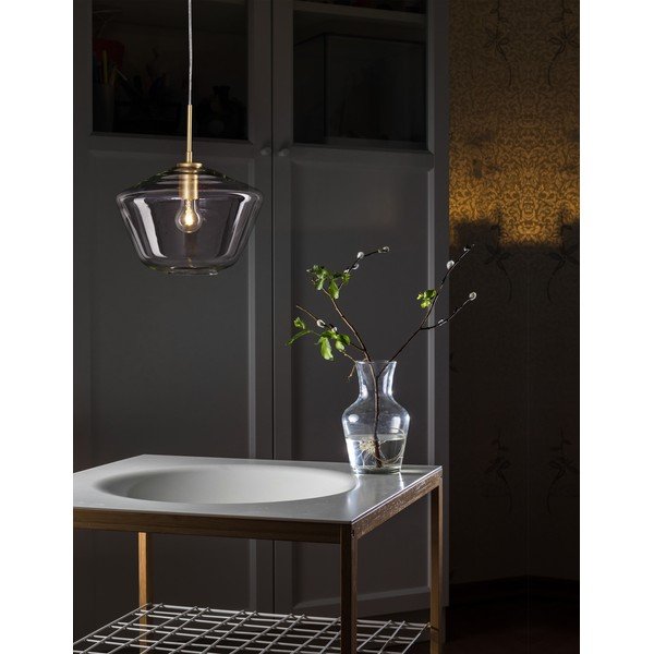 Auksinės spalvos iš stiklo kabantis šviestuvas ø 30 cm su stiklo gaubtu Prisma – Nova Luce-image-2