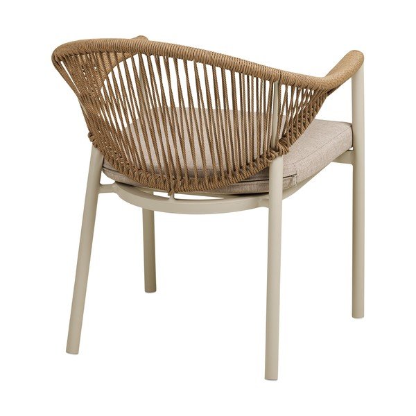 Smėlio spalvos metalinė/paminkštinto audinio sodo kėdė Abela – House Nordic-image-4