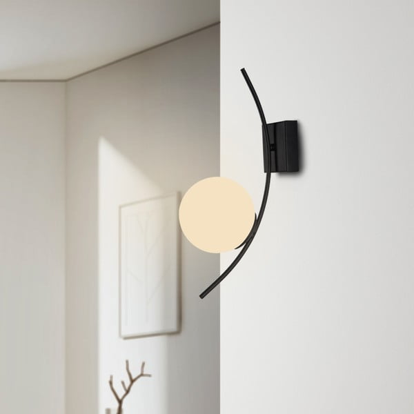 Juodos spalvos sieninis šviestuvas Squid Lighting Yay, aukštis 44 cm-image-3