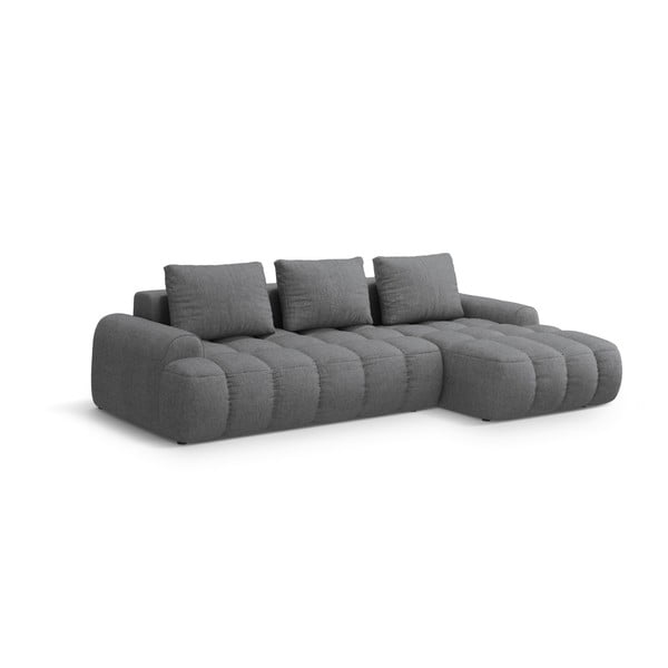 Pilkos spalvos sulankstoma/su sandėliavimo vieta kampinė sofa (su dešiniuoju kampu/su gultu) Linz – Cosmopolitan Design-image-2