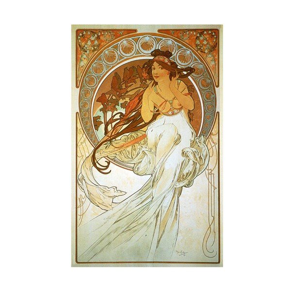 Alfonso Muchos paveikslas "Muzika", 50x80 cm