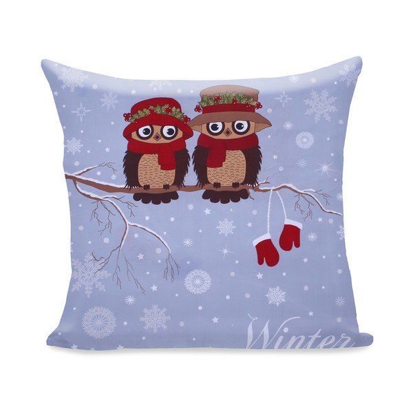DecoKing Owls Winterstory užvalkalas ant pagalvės iš mikropluošto, 80 x 80 cm