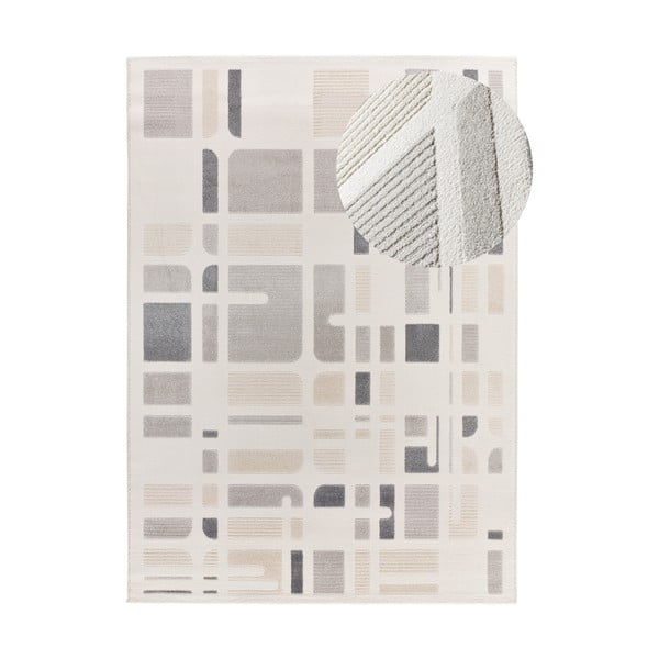 Šviesiai pilkos spalvos/dramblio kaulo spalvos kilimas 200x290 cm Flora – Universal