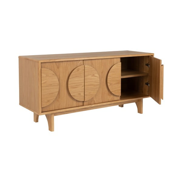 Žema šoninė spintelė natūralios spalvos iš ąžuolo 120x58 cm Groove – Zuiver-image-2