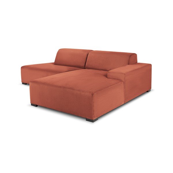 Rožinė aksominė kampinė sofa Cosmopolitan Design Hobart, kampas dešinėje-image-4