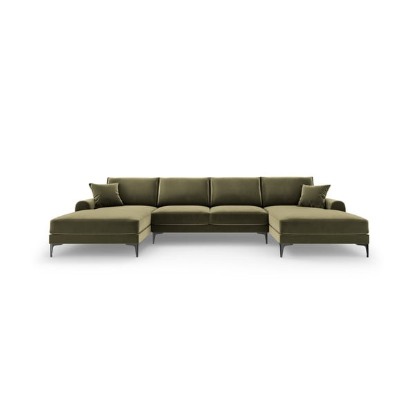 Žalia aksominė U formos sofa Mazzini Sofas Madara