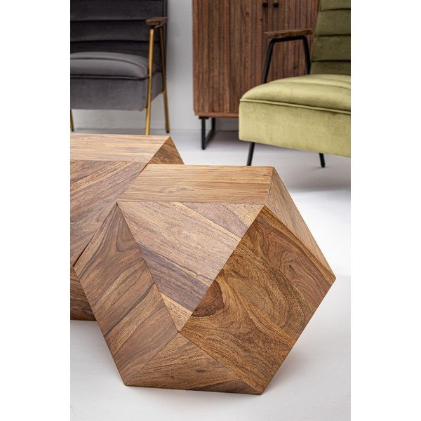 Tamsios natūralios spalvos iš dalbergijos medžio masyvo kavos staliukas 42x42 cm Egypt – Bizzotto-image-1