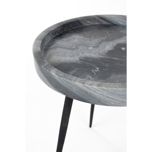 Su marmuriniu stalviršiu apvalios formos šoninis stalas ø 33 cm Karrara – White Label-image-3