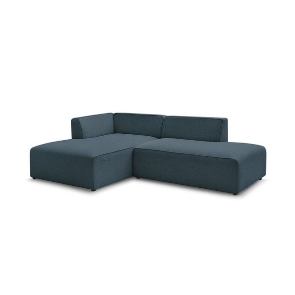 Tamsiai mėlynos spalvos modulinė kampinė sofa (su kairiuoju kampu/„L“ formos) Megeve – Bobochic Paris-image-3