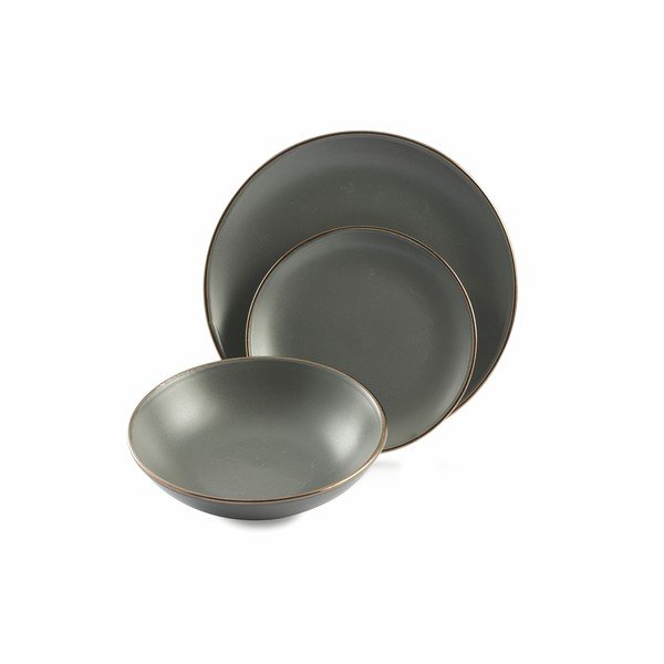 18 dalių pilkos spalvos "Villa d'Este Cala Dorada" indų rinkinys-image-2