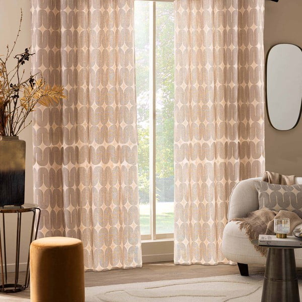 Juodos spalvos/smėlio spalvos užuolaida 140x240 cm Ondine – douceur d'intérieur-image-3