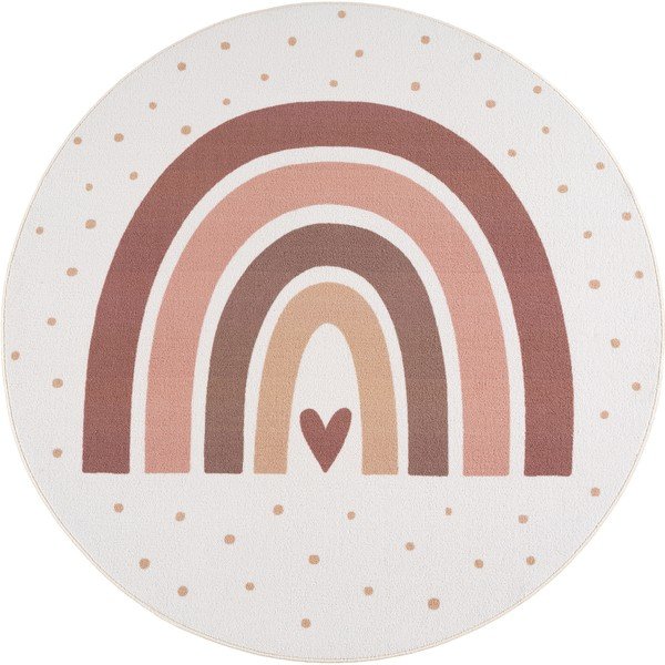 Skalbiamas kreminės spalvos vaikiškas kilimas ø120 cm Coco 1132 – Ayyildiz Carpets