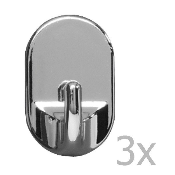 3 kabliukų rinkinys Wenko Medium Oval Hooks Chrome-image-1