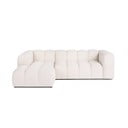 Kreminės spalvos iš velveto kampinė sofa (su kairiuoju kampu/su gultu) Cube – Bonami Selection