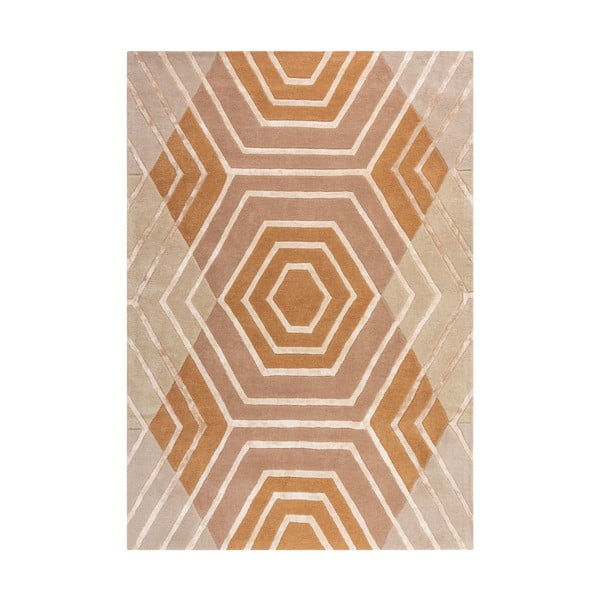Smėlio spalvos vilnonis kilimas Flair Rugs Harlow, 120 x 170 cm