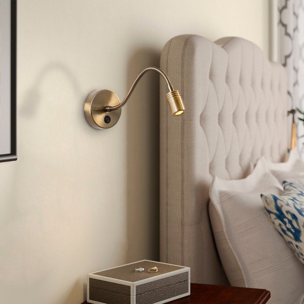 Sieninė lempa auksinės spalvos LED Reading – Opviq lights-image-1