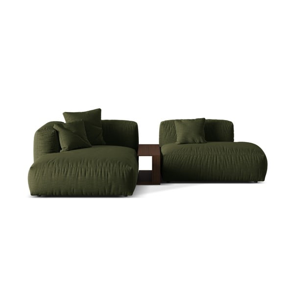 Modulinė kampinė sofa žalios spalvos (su kairiuoju kampu) Martina – Micadoni Home