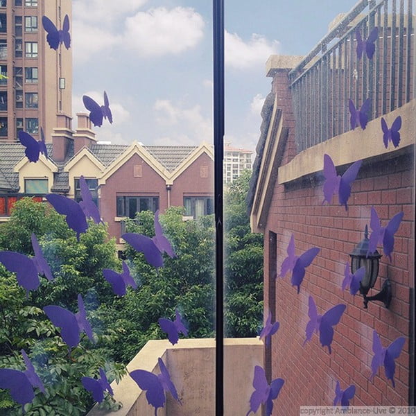 12 violetinių 3D lipdukų rinkinys Ambiance Butterflies-image-4